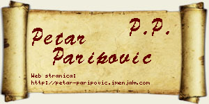 Petar Paripović vizit kartica